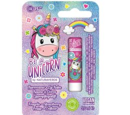 BE A UNICORN LIP BALM ΜΕ ΑΡΩΜΑ ΦΡΑΟΥΛΑΣ ΚΑΙ UVA SPF15