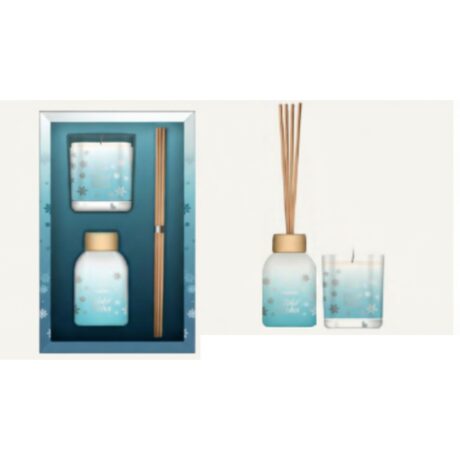 AURORA X-MAS WINTER WISHES – SET ΑΡΩΜΑΤΙΚΟΥ ΧΩΡΟΥ & ΚΕΡΙΟΥ Με άρωμα Blueberry Βανίλια και Ζάχαρη